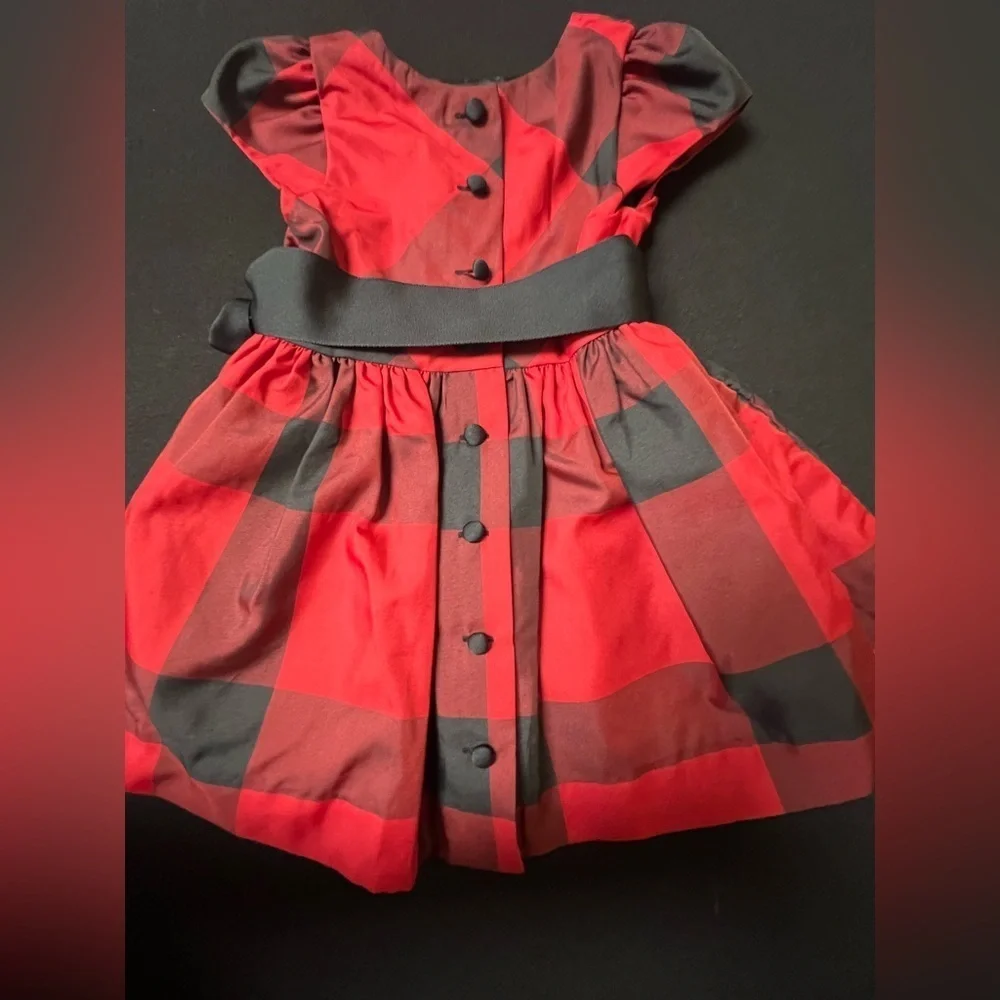 CHRISTMAS RALPH LAUREN SIZE 12 MONTHS TAFFETA DRESS W/COORDINATING DIAPER COVER